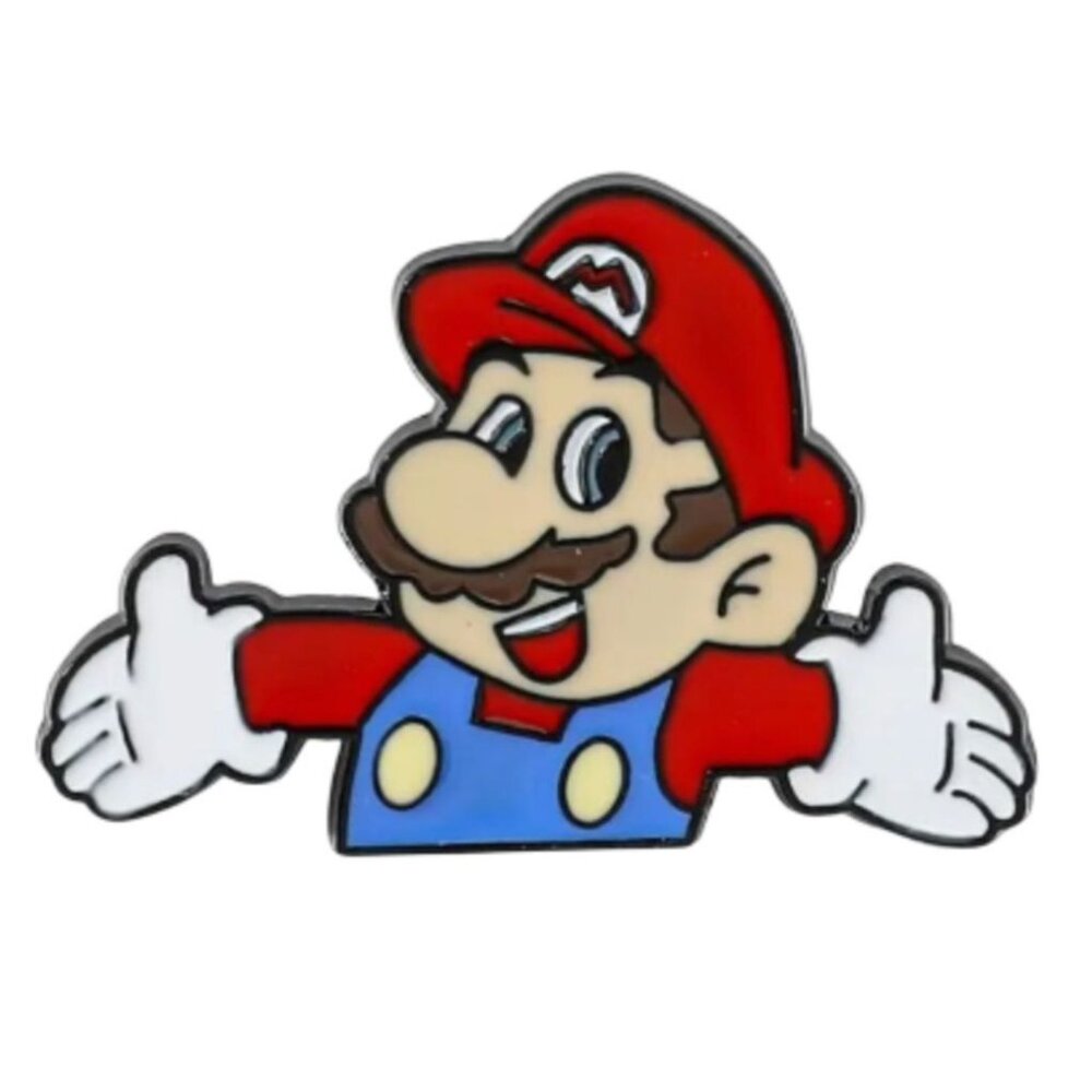 Lapel Pin Metal Enamel Mario Bros Brooch